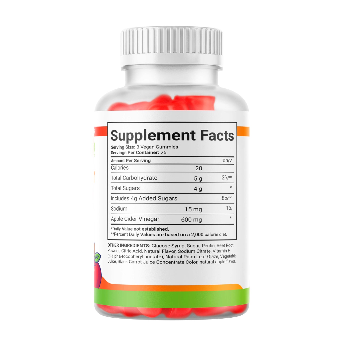 Vegan Apple Cider Vinegar Gummies | Energy, Digestion & Detox Support | 60 Gummies