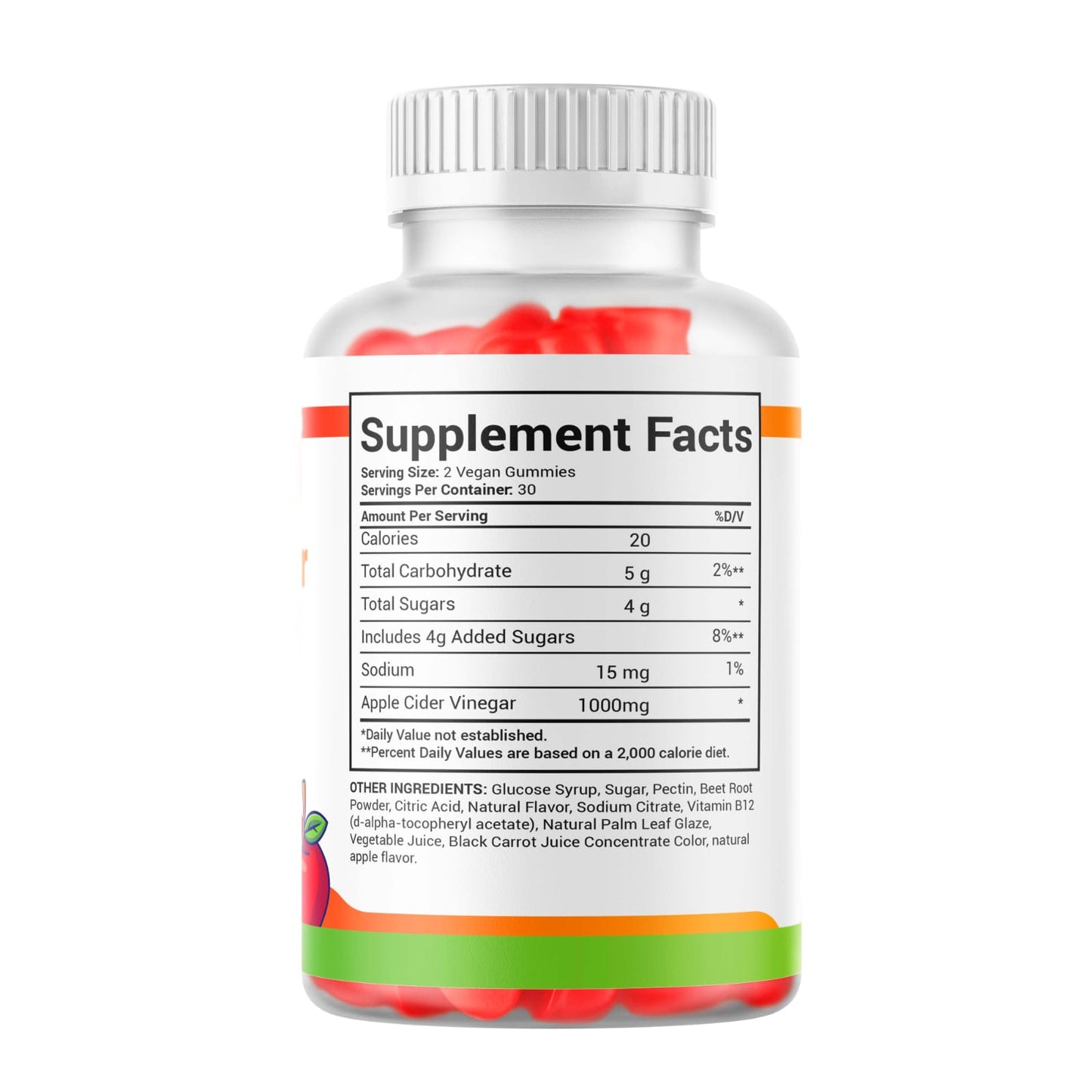 Vegan Apple Cider Vinegar Gummies | Energy, Digestion & Detox Support | 60 Gummies